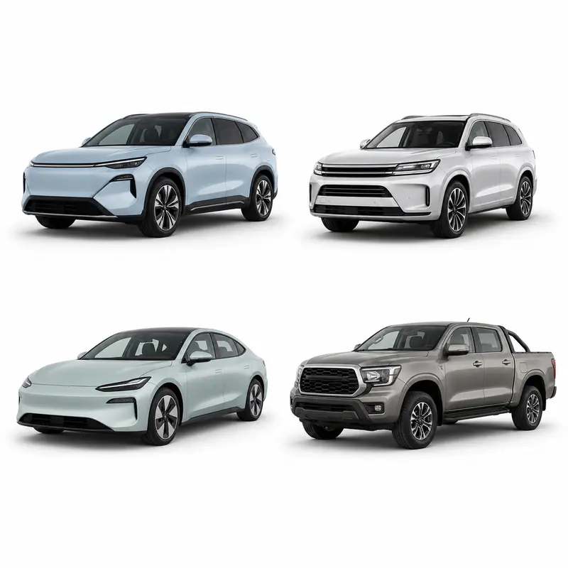 Illustrative Zhengzhou Nissan Frontier Pro PHEV pickup reference; actual export vehicle photos supplied after stock confirmation